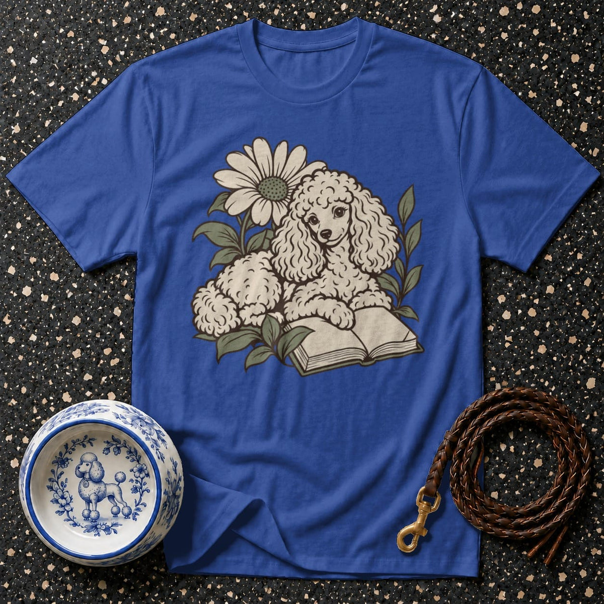 T-shirt Botanical Reading Poodle T-Shirt Poodle Reading T-Shirt | Premium Dog Apparel