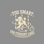 Poodle doing agility course with text "TOO SMART FOR STRAIGHT LINES"