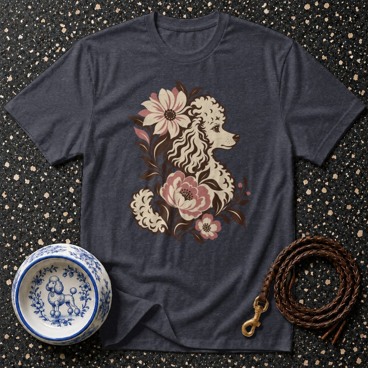 T-shirt Vintage Floral Poodle T-Shirt Vintage Poodle Floral T-Shirt | Retro Dog Art Tee