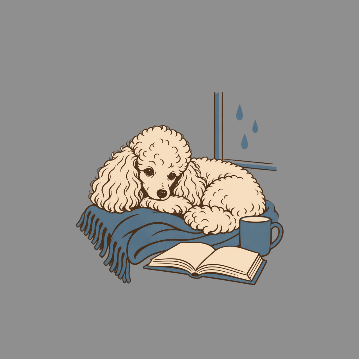 T-shirt Cozy Rainy Day Poodle T-Shirt Cozy Poodle T-Shirt | Cozy Dog Lover Apparel