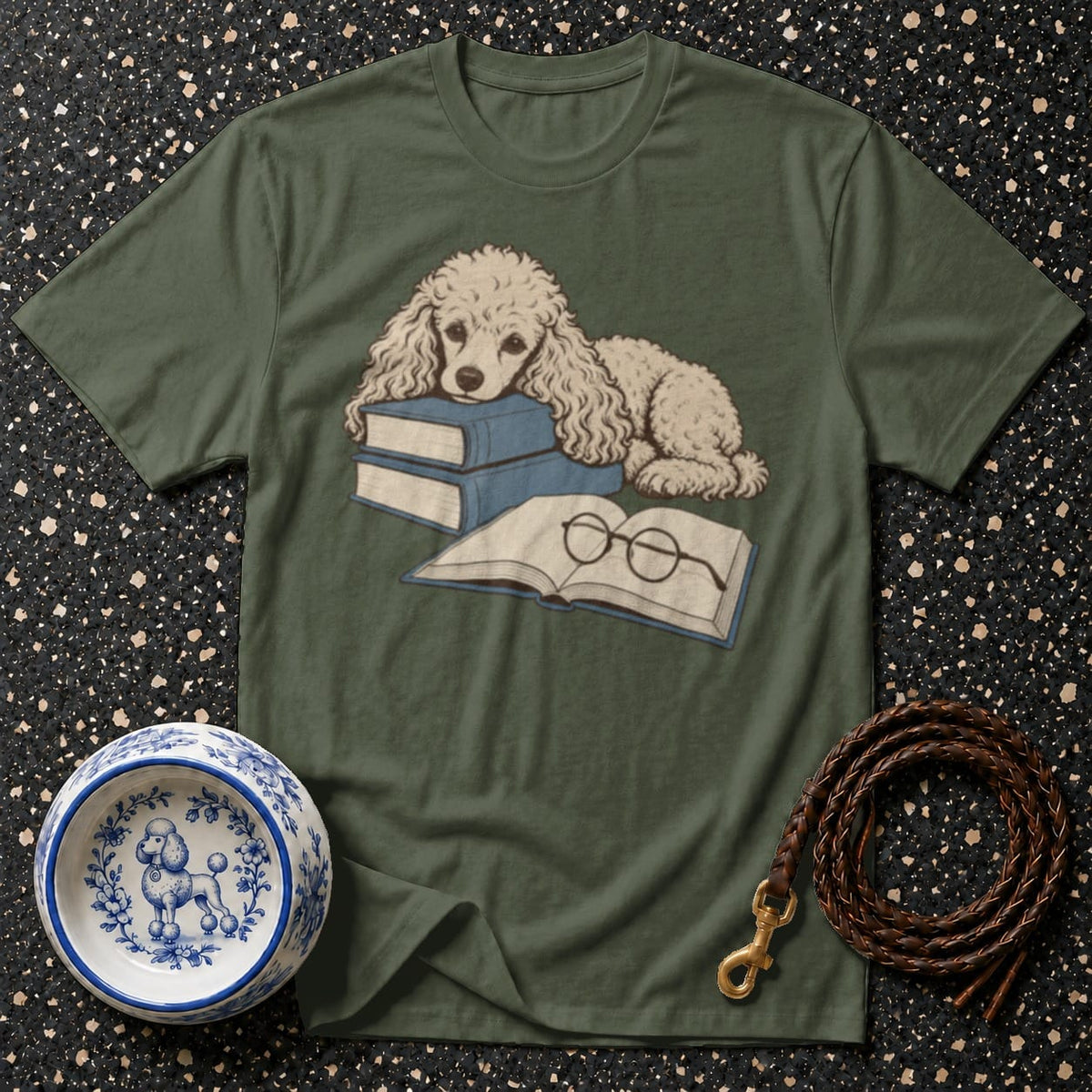 T-shirt Literary Poodle Bookworm T-Shirt Poodle Reading T-Shirt | Bookish Dog Apparel