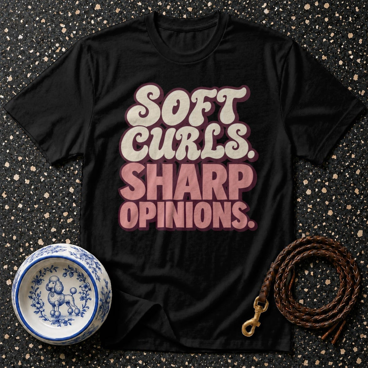 T-shirt Soft Curls Sharp Opinions Retro T-Shirt Soft Curls Sharp Opinions T-Shirt | Poodle Lover Gift