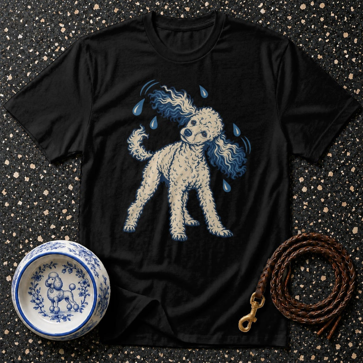 T-shirt Playful Poodle Shake T-Shirt Poodle Splash Graphic T-Shirt | Premium Apparel