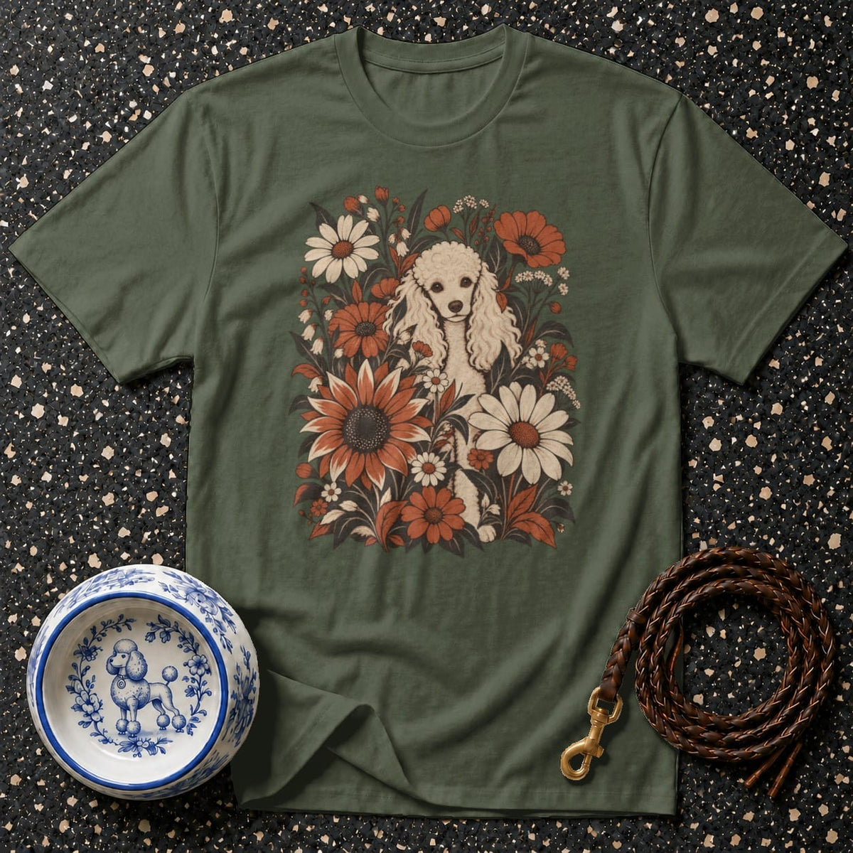 T-shirt Vintage Floral Poodle T-Shirt Poodle Floral T-Shirt | Premium Dog Lover Apparel