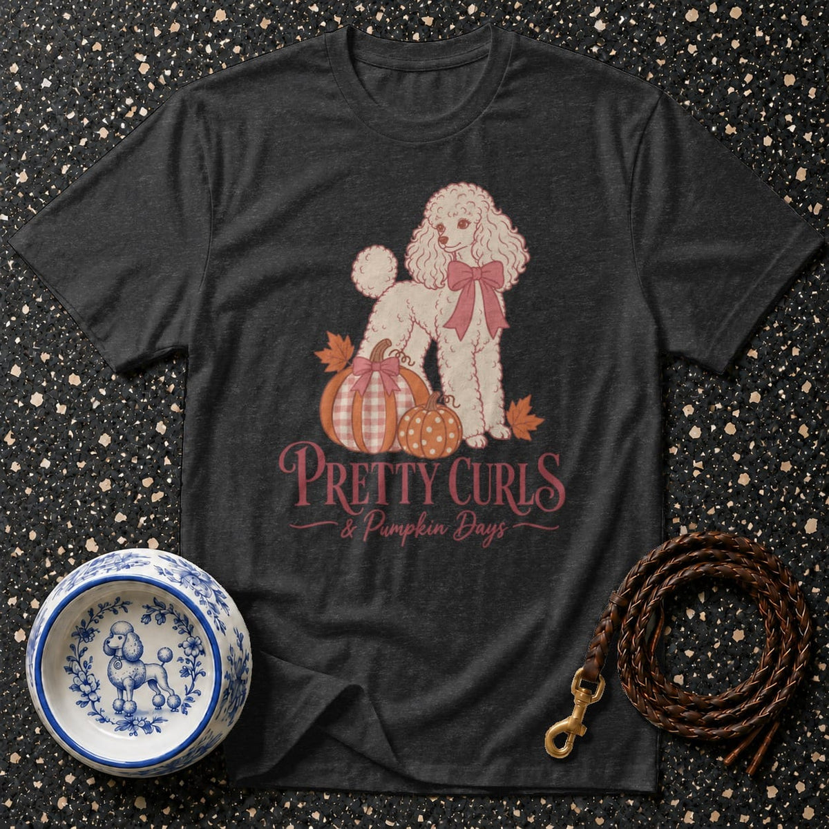 T-shirt Pretty Curls Fall Poodle T-Shirt Poodle Pumpkin Patch T-Shirt | Pretty Pups Apparel