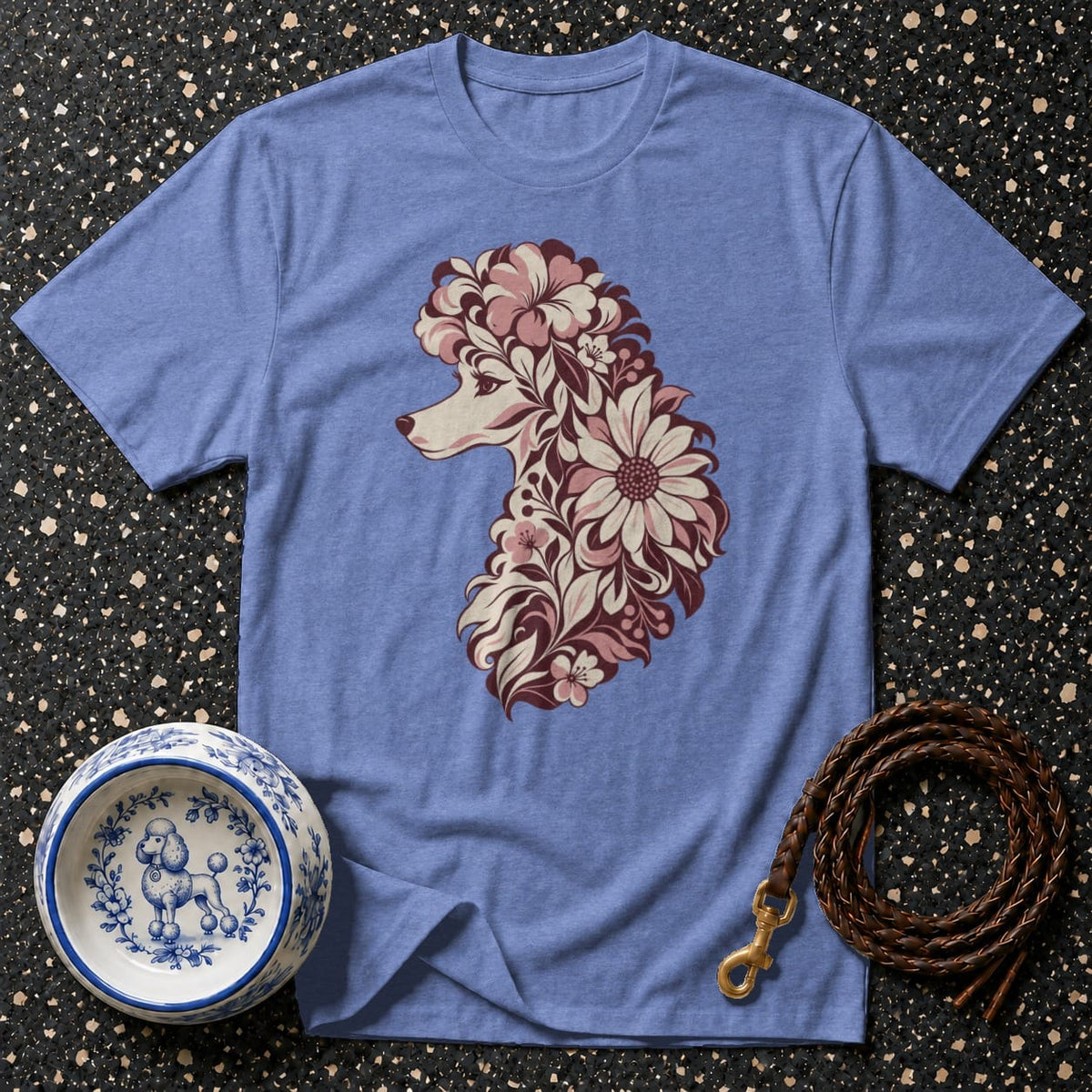 T-shirt Botanical Floral Poodle T-Shirt Floral Poodle T-Shirt | Premium Dog Apparel