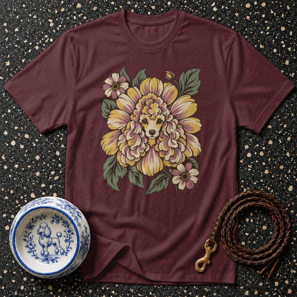 T-shirt Vintage Floral Poodle T-Shirt Poodle Flower T-Shirt | Premium Dog Apparel