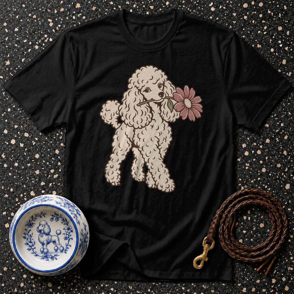 T-shirt Vintage Poodle Flower T-Shirt Poodle Flower T-Shirt | Premium Dog Apparel