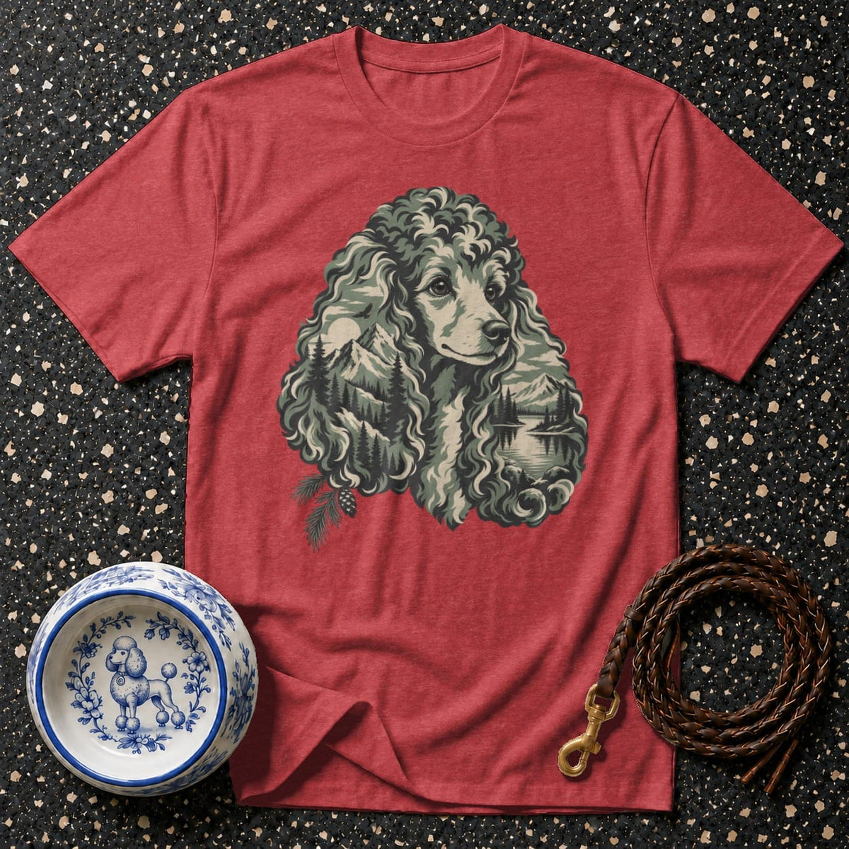 T-shirt Alpine Poodle Wilderness T-Shirt Poodle Landscape T-Shirt | Premium Dog Apparel
