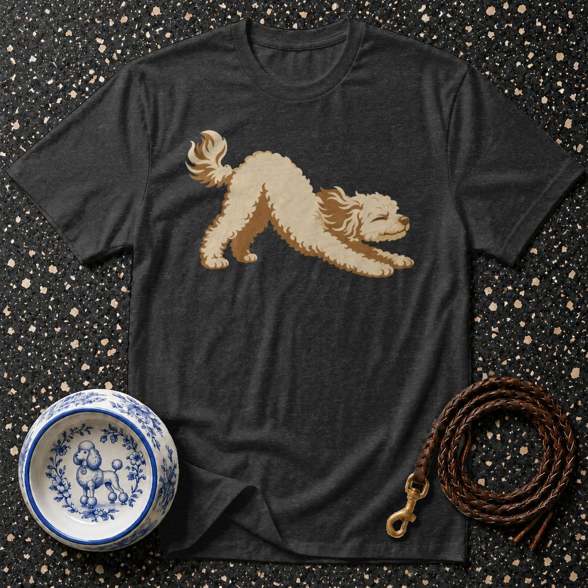 T-shirt Morning Stretch Poodle T-Shirt Playful Poodle T-Shirt | Premium Dog Apparel
