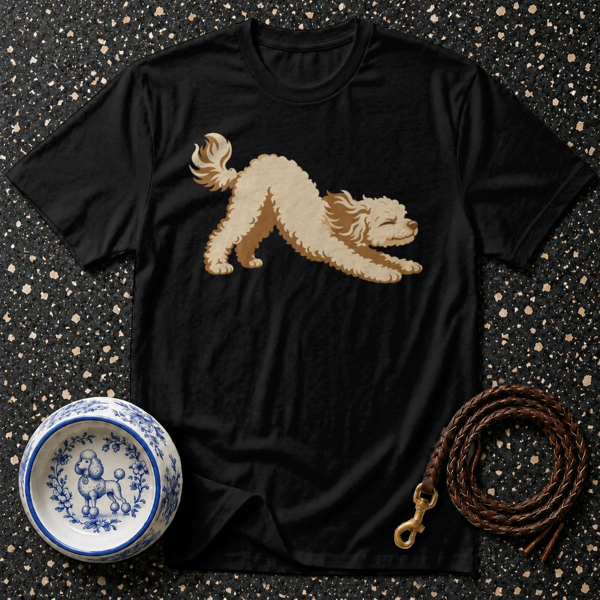 T-shirt Morning Stretch Poodle T-Shirt Playful Poodle T-Shirt | Premium Dog Apparel