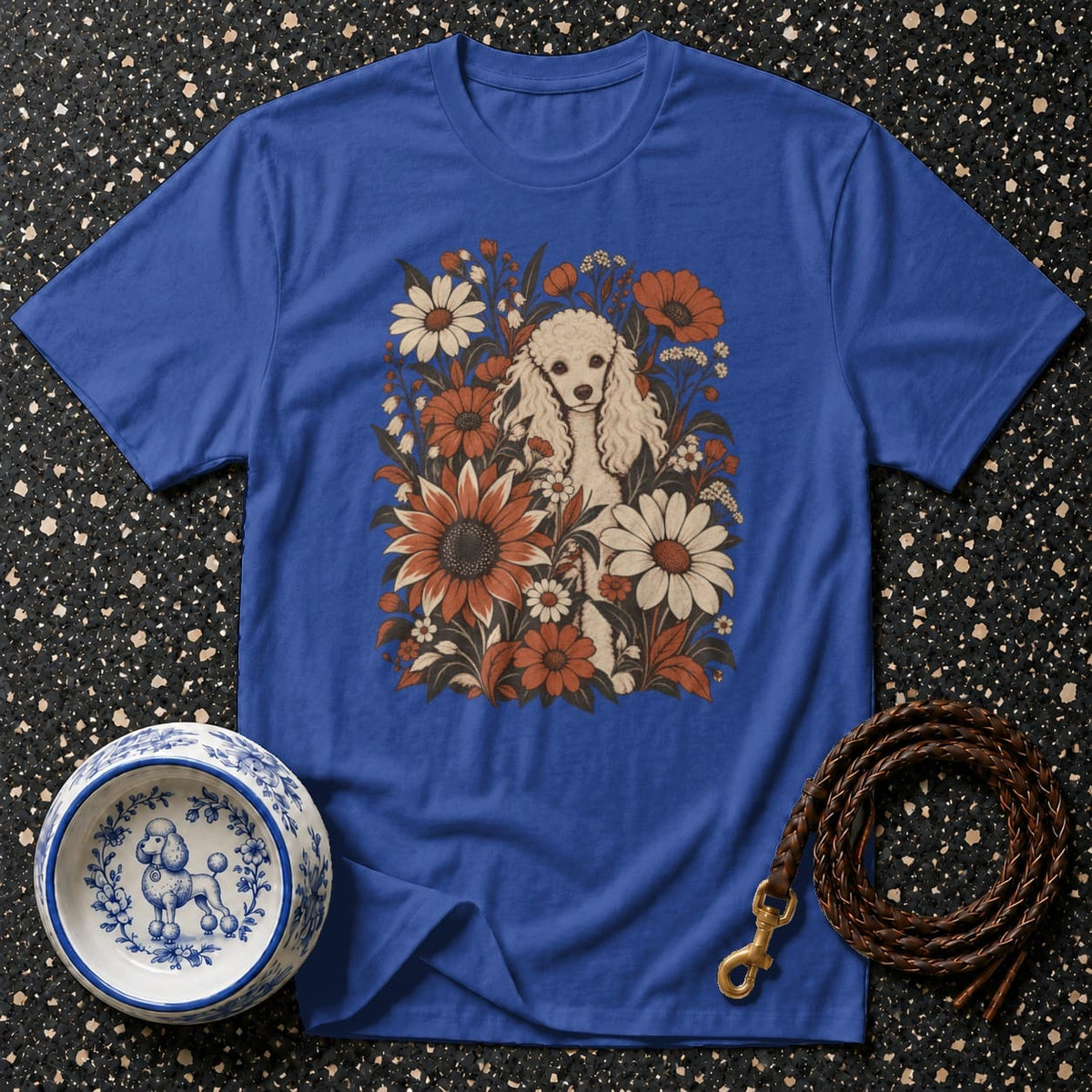 T-shirt Vintage Floral Poodle T-Shirt Poodle Floral T-Shirt | Premium Dog Lover Apparel