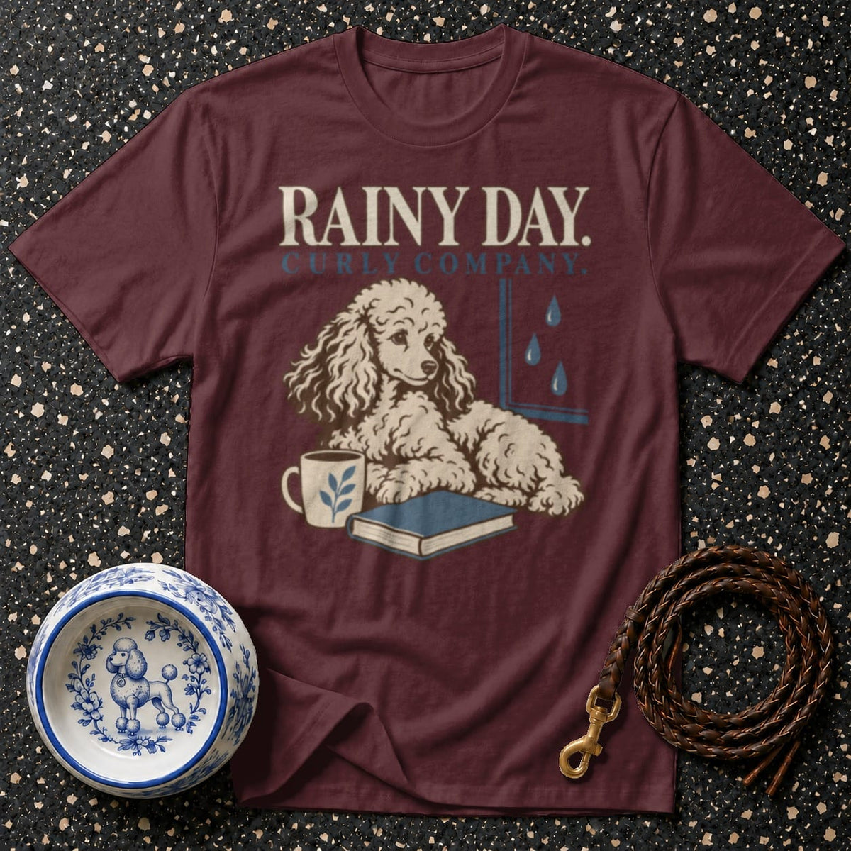T-shirt Cozy Rainy Day Poodle T-Shirt Rainy Day Poodle T-Shirt | Curly Company