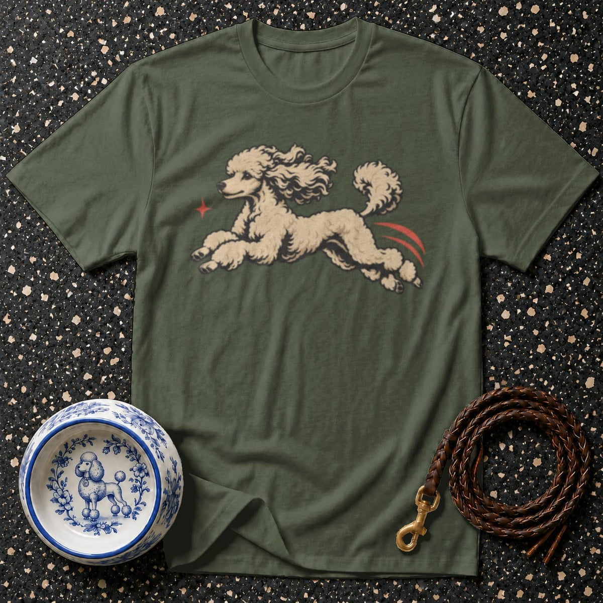 T-shirt Retro Leaping Poodle T-Shirt Jumping Poodle T-Shirt | Vintage Dog Graphic Tee