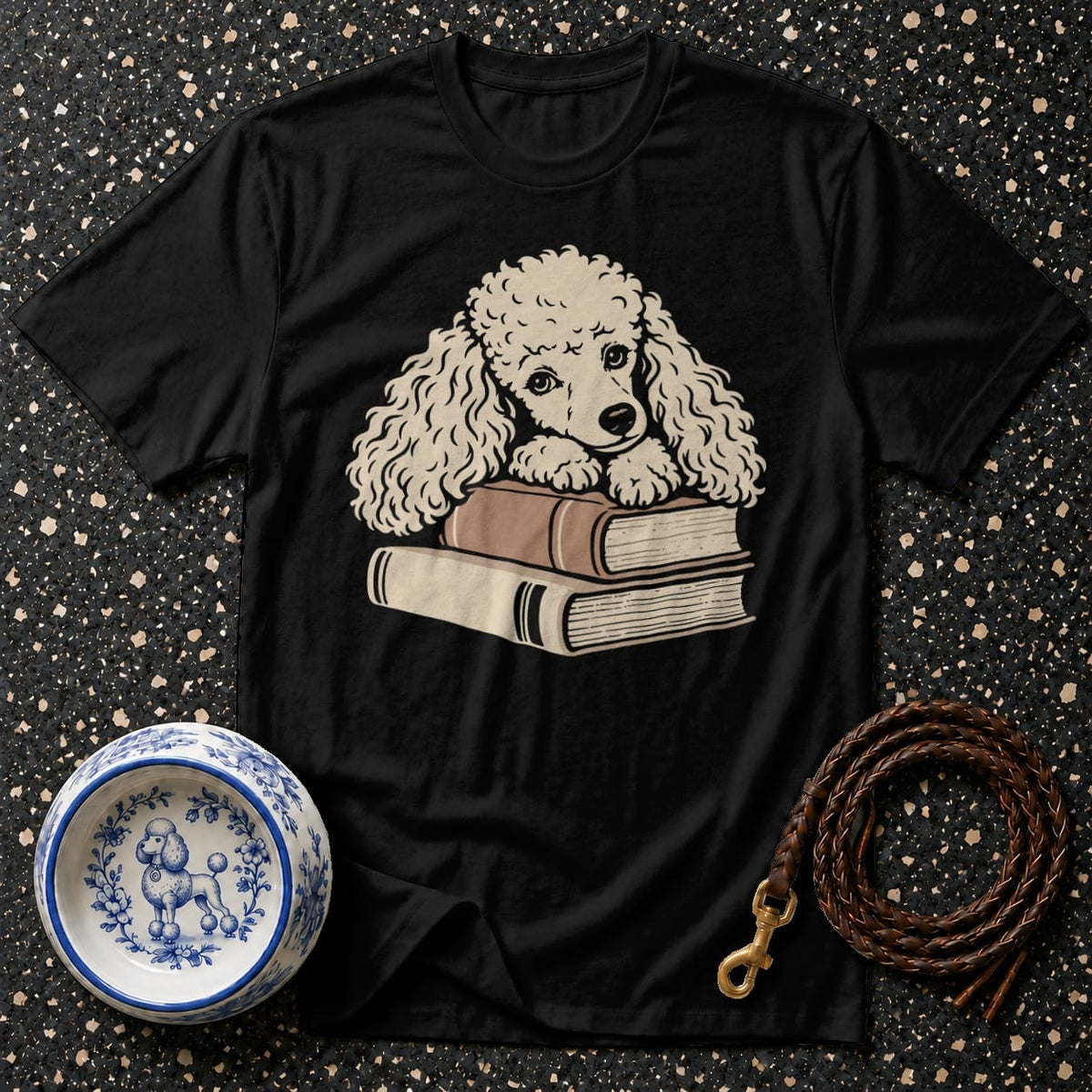T-shirt Bookish Poodle T-Shirt Poodle Reading Books T-Shirt | Premium Dog Lover Apparel