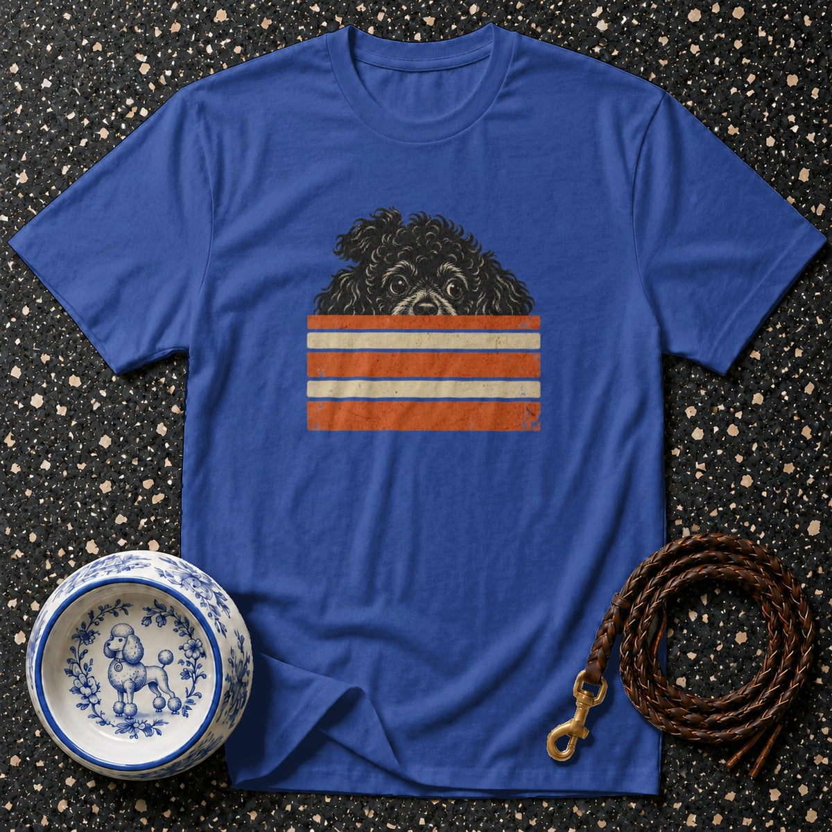 Retro Peeking Poodle T-Shirt