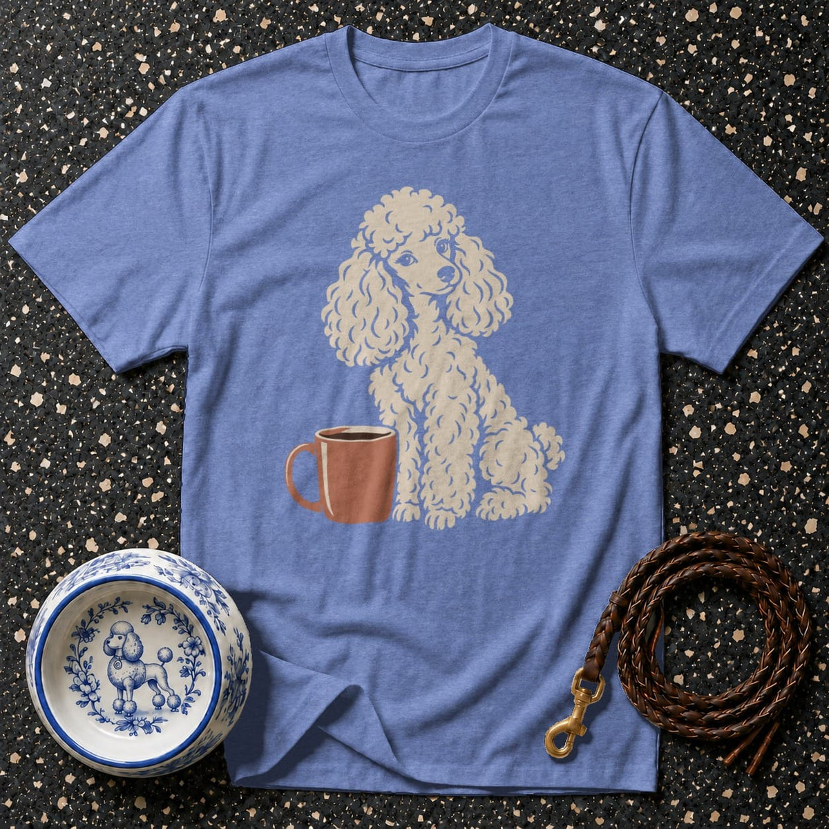 T-shirt Cozy Poodle and Coffee T-Shirt Poodle Coffee T-Shirt | Premium Dog Lover Apparel
