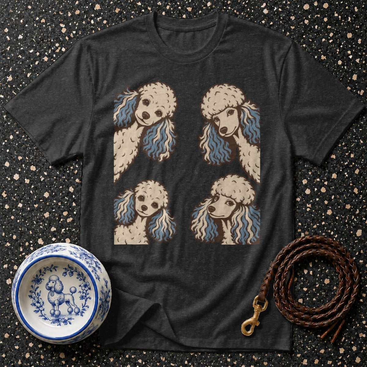 T-shirt Vintage Poodle Graphic T-Shirt Poodle Portrait T-Shirt | Adorable Dog Apparel
