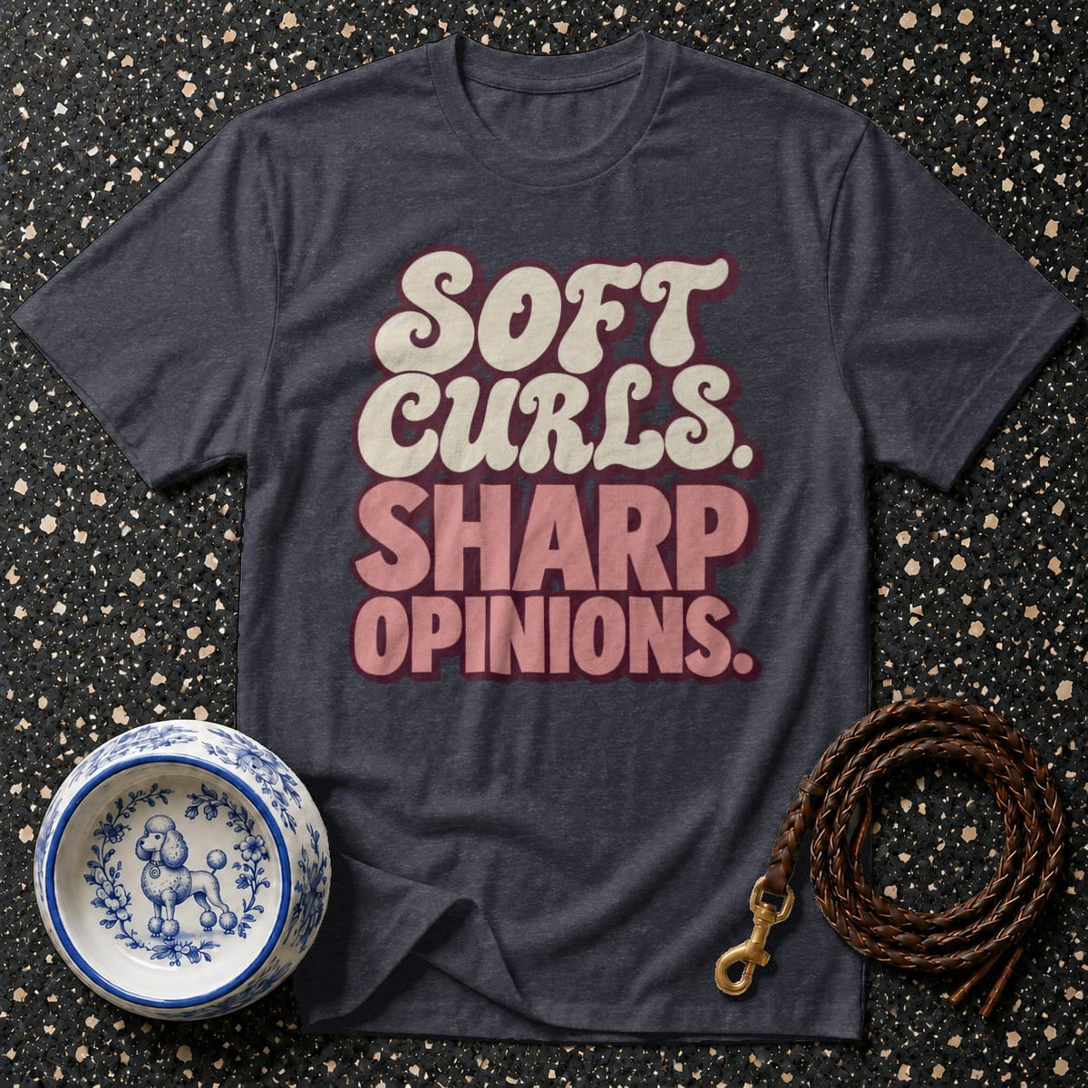 T-shirt Soft Curls Sharp Opinions Retro T-Shirt Soft Curls Sharp Opinions T-Shirt | Poodle Lover Gift