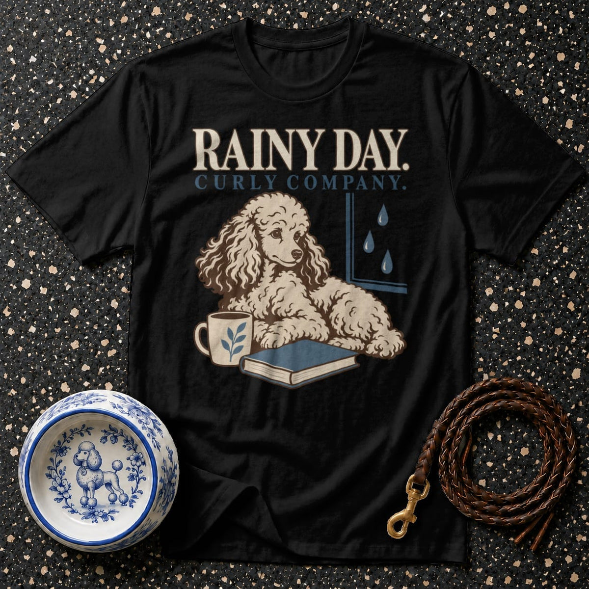 T-shirt Cozy Rainy Day Poodle T-Shirt Rainy Day Poodle T-Shirt | Curly Company