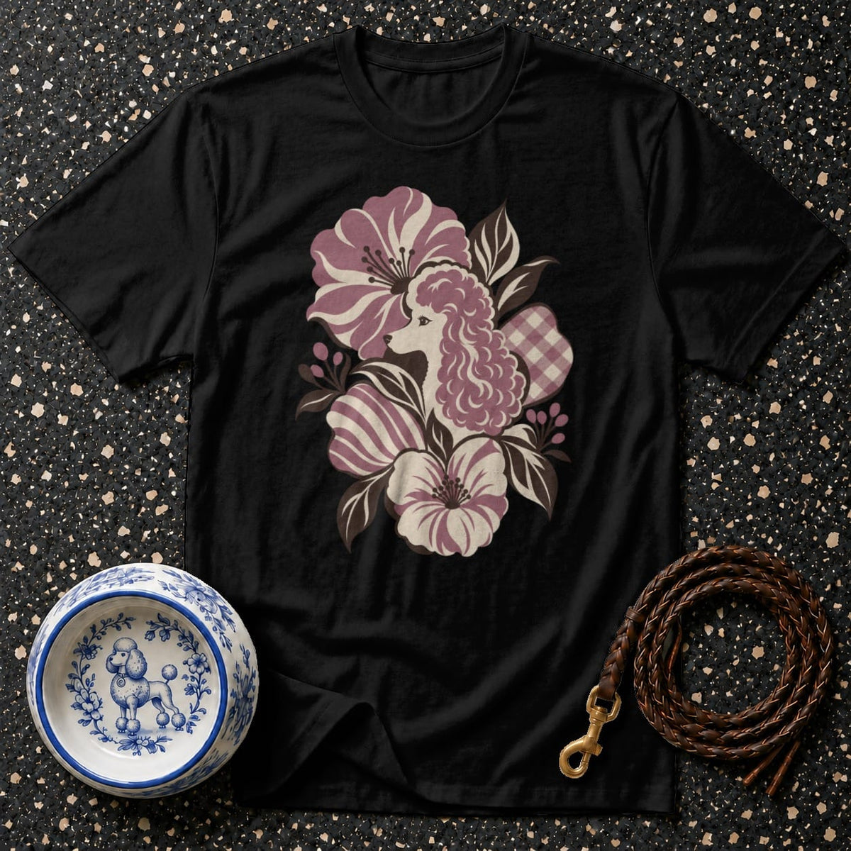 T-shirt Vintage Floral Poodle T-Shirt Poodle Floral T-Shirt | Premium Dog Lover Apparel