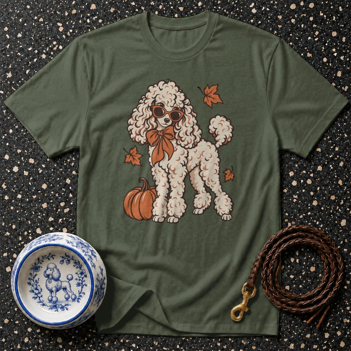T-shirt Autumn Chic Poodle T-Shirt Poodle Pumpkin Spice T-Shirt | Premium Dog Apparel