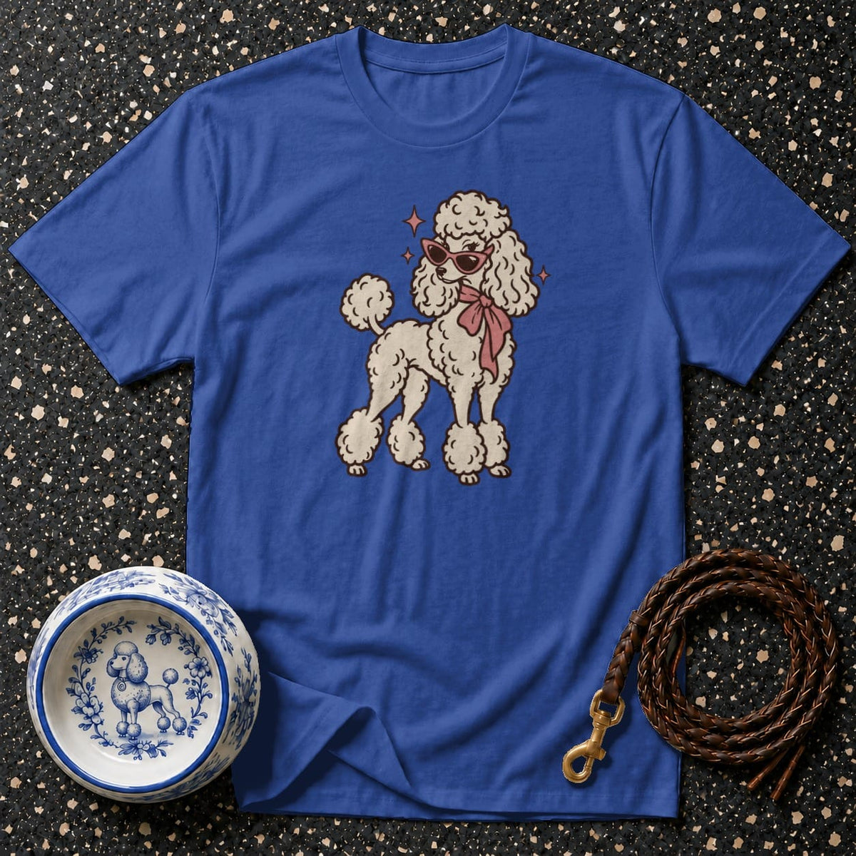T-shirt Retro Glam Poodle T-Shirt Poodle with Sunglasses T-Shirt | Chic Dog Apparel