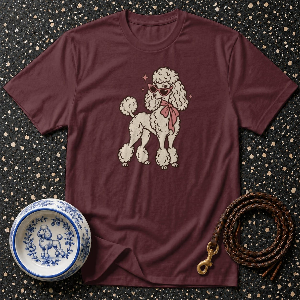 T-shirt Retro Glam Poodle T-Shirt Poodle with Sunglasses T-Shirt | Chic Dog Apparel