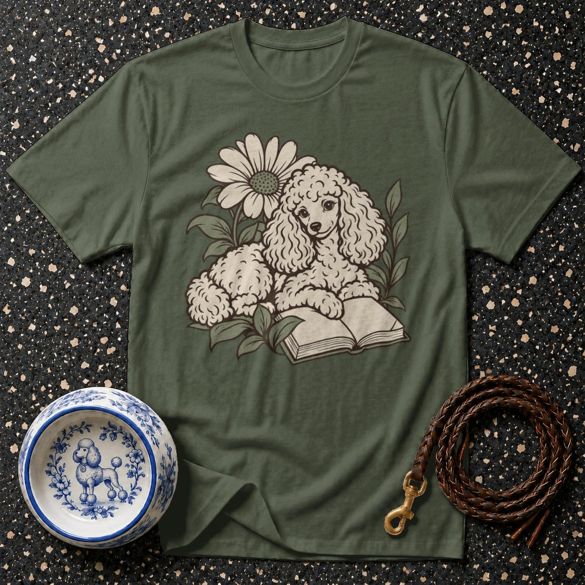 T-shirt Botanical Reading Poodle T-Shirt Poodle Reading T-Shirt | Premium Dog Apparel