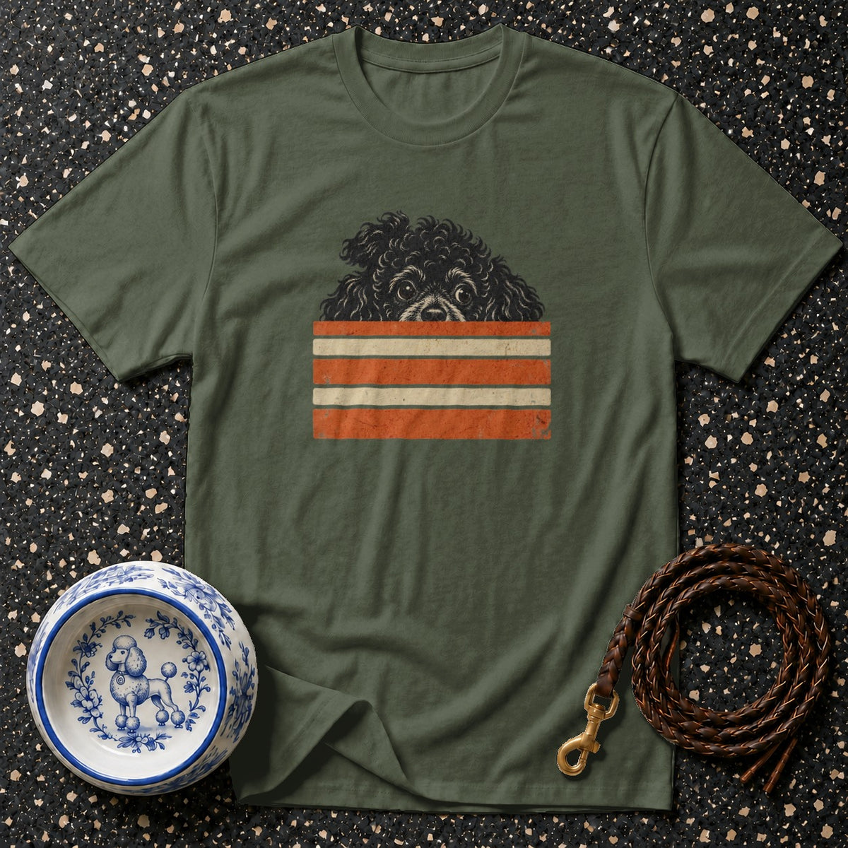 Retro Peeking Poodle T-Shirt