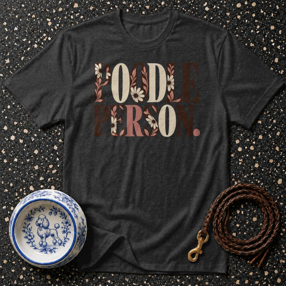 T-shirt Retro Floral Poodle Person T-Shirt Poodle Person T-Shirt | Dog Lover Apparel