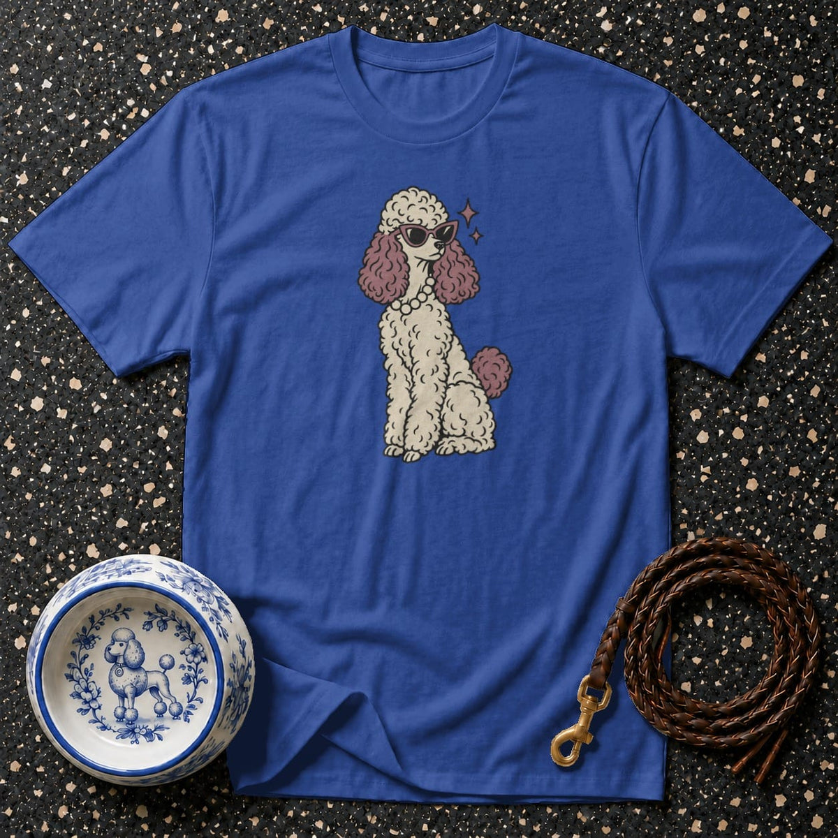 T-shirt Vintage Glam Poodle T-Shirt Poodle With Sunglasses T-Shirt | Premium Dog Apparel