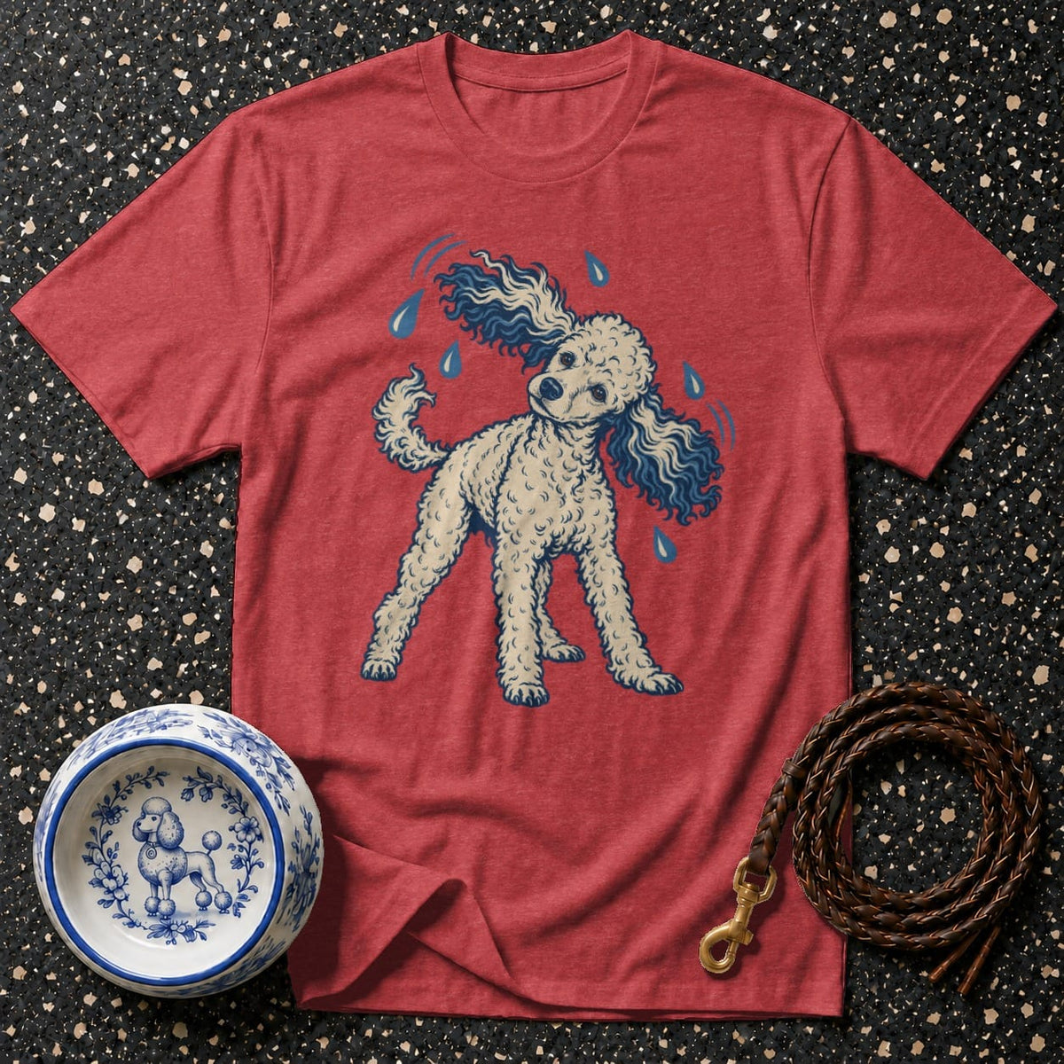T-shirt Playful Poodle Shake T-Shirt Poodle Splash Graphic T-Shirt | Premium Apparel