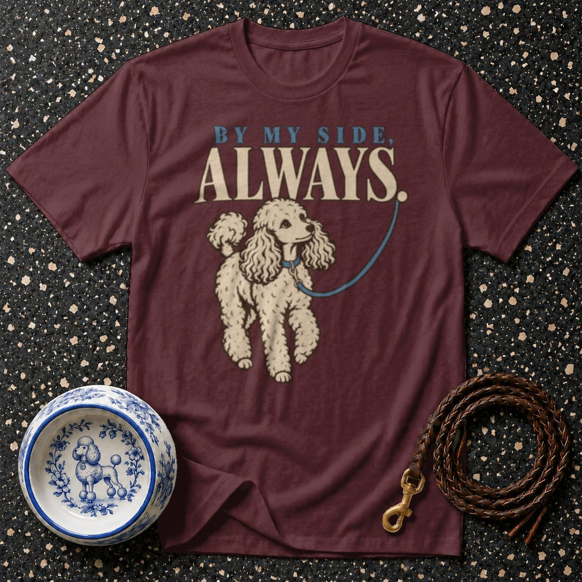 T-shirt By My Side Poodle T-Shirt Poodle Graphic T-Shirt | Vintage Dog Lover Tee