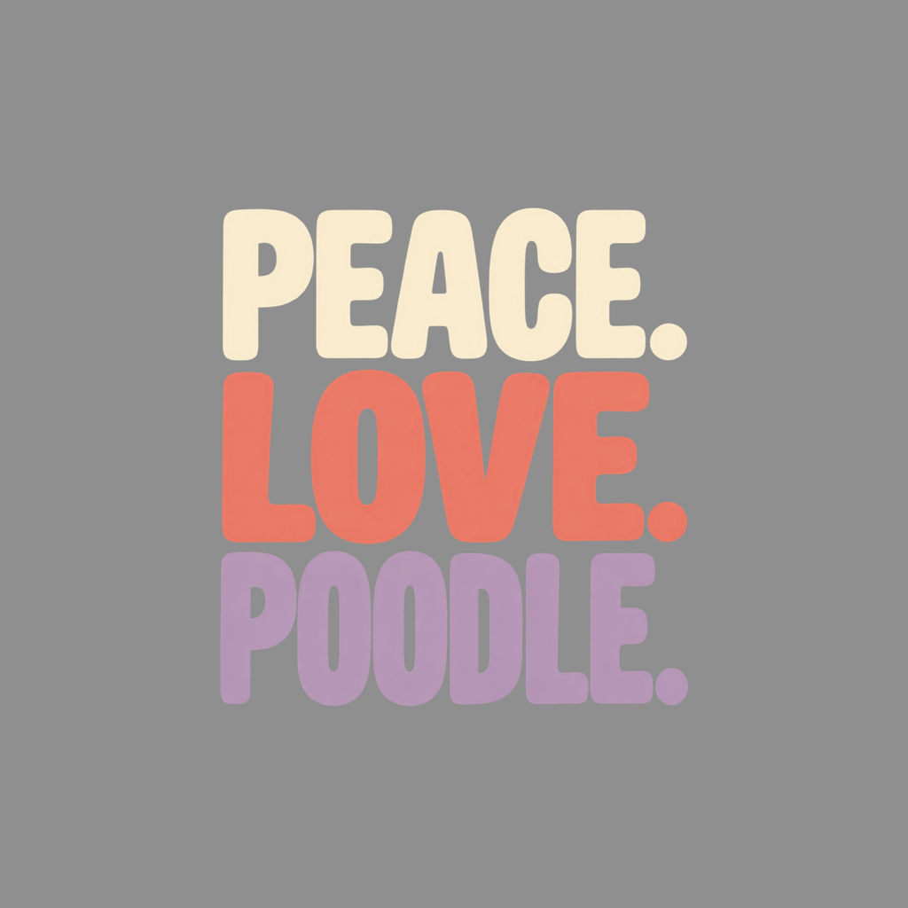 T-shirt Peace Love Poodle Retro T-Shirt Peace Love Poodle T-Shirt | Premium Dog Apparel