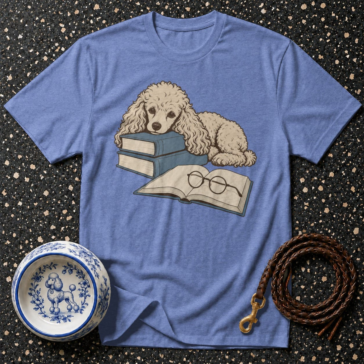 T-shirt Literary Poodle Bookworm T-Shirt Poodle Reading T-Shirt | Bookish Dog Apparel