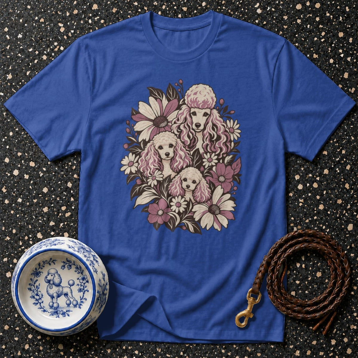 T-shirt Vintage Floral Poodle T-Shirt Poodle Family T-Shirt | Premium Dog Apparel