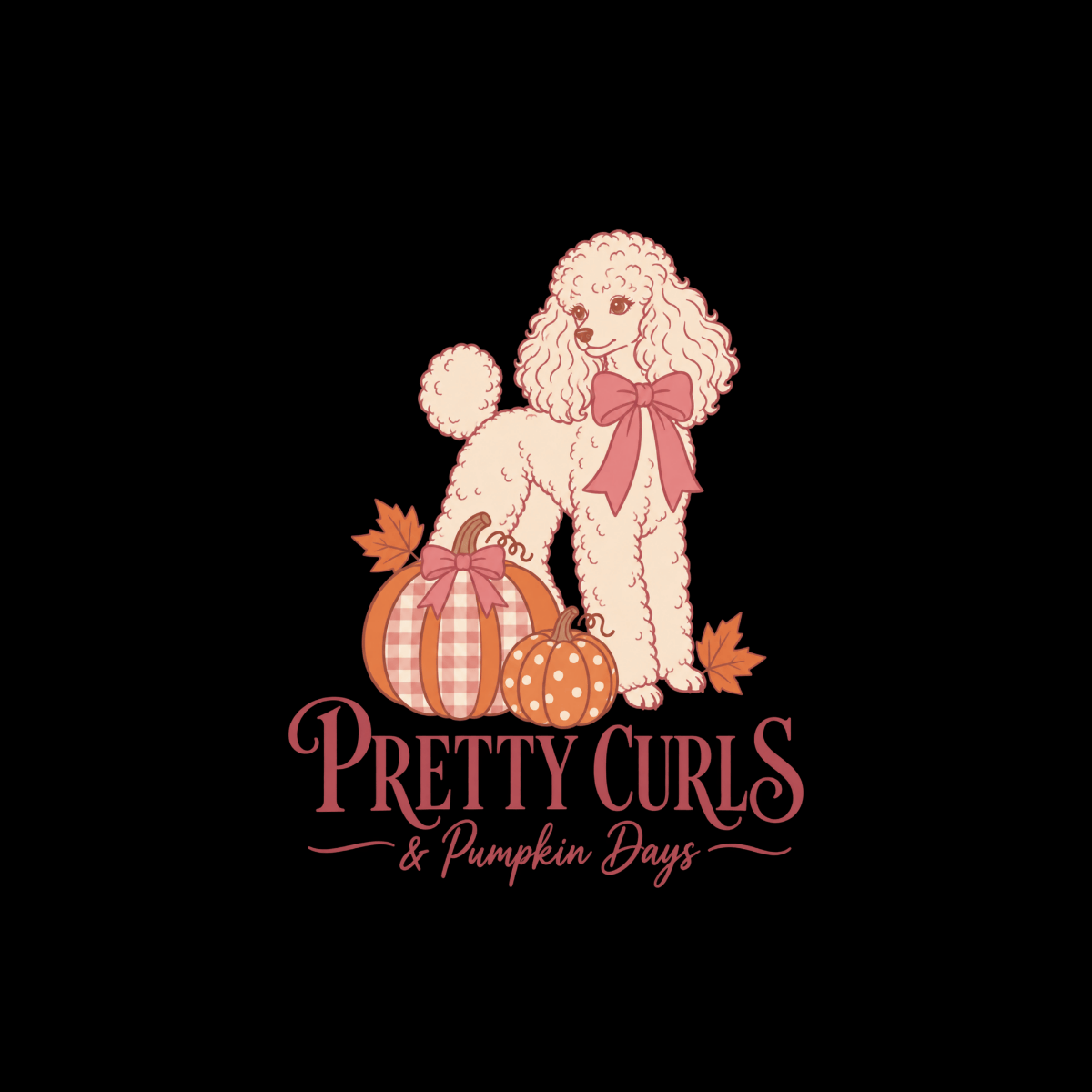 T-shirt Pretty Curls Fall Poodle T-Shirt Poodle Pumpkin Patch T-Shirt | Pretty Pups Apparel