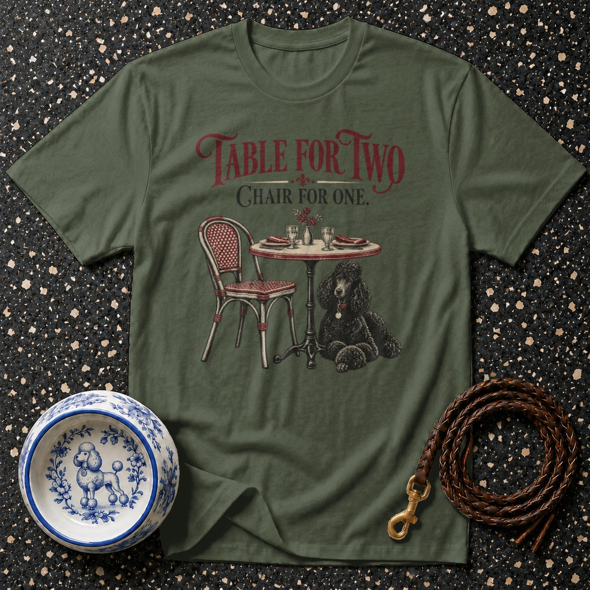 Table For Two Bistro Poodle T-Shirt