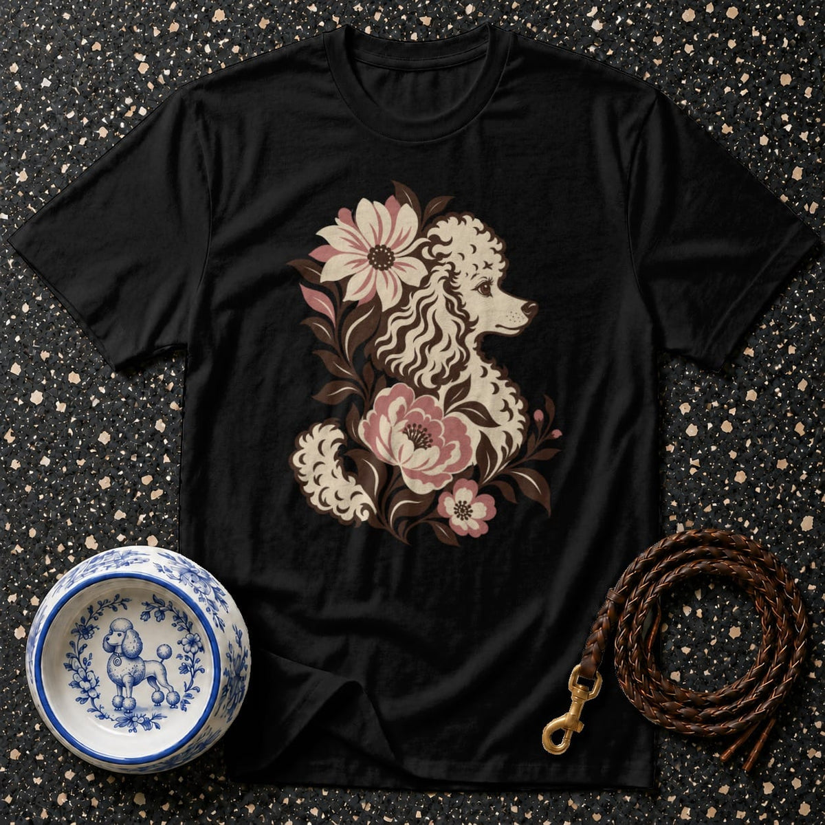 T-shirt Vintage Floral Poodle T-Shirt Vintage Poodle Floral T-Shirt | Retro Dog Art Tee