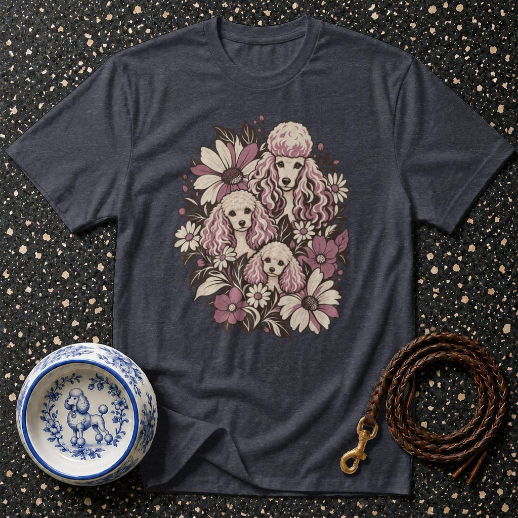 T-shirt Vintage Floral Poodle T-Shirt Poodle Family T-Shirt | Premium Dog Apparel
