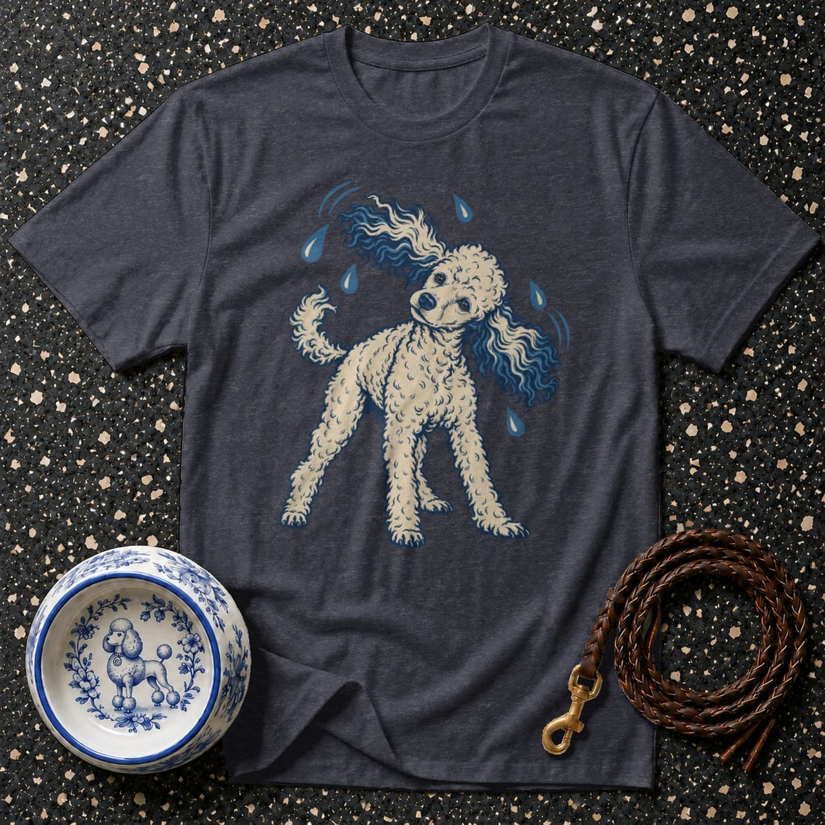 T-shirt Playful Poodle Shake T-Shirt Poodle Splash Graphic T-Shirt | Premium Apparel