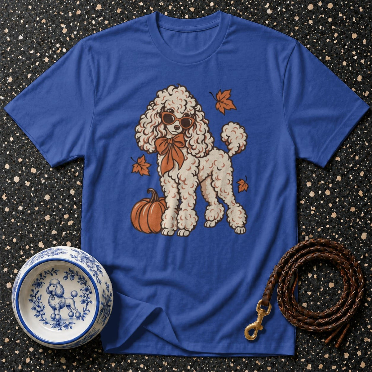 T-shirt Autumn Chic Poodle T-Shirt Poodle Pumpkin Spice T-Shirt | Premium Dog Apparel