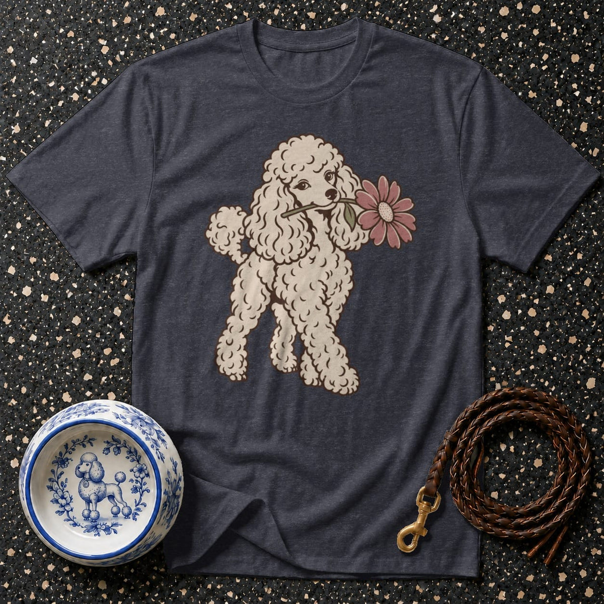 T-shirt Vintage Poodle Flower T-Shirt Poodle Flower T-Shirt | Premium Dog Apparel