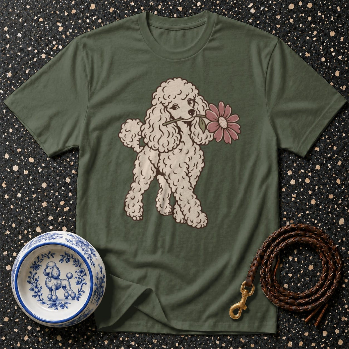T-shirt Vintage Poodle Flower T-Shirt Poodle Flower T-Shirt | Premium Dog Apparel