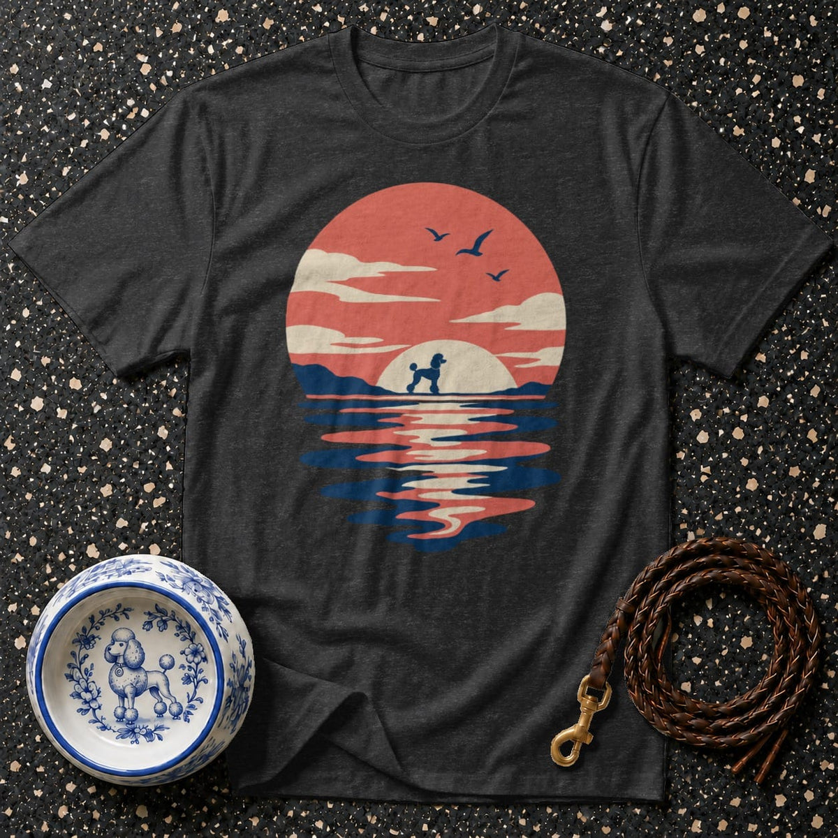 T-shirt Retro Poodle Sunset T-Shirt Poodle Sunset T-Shirt | Premium Dog Apparel