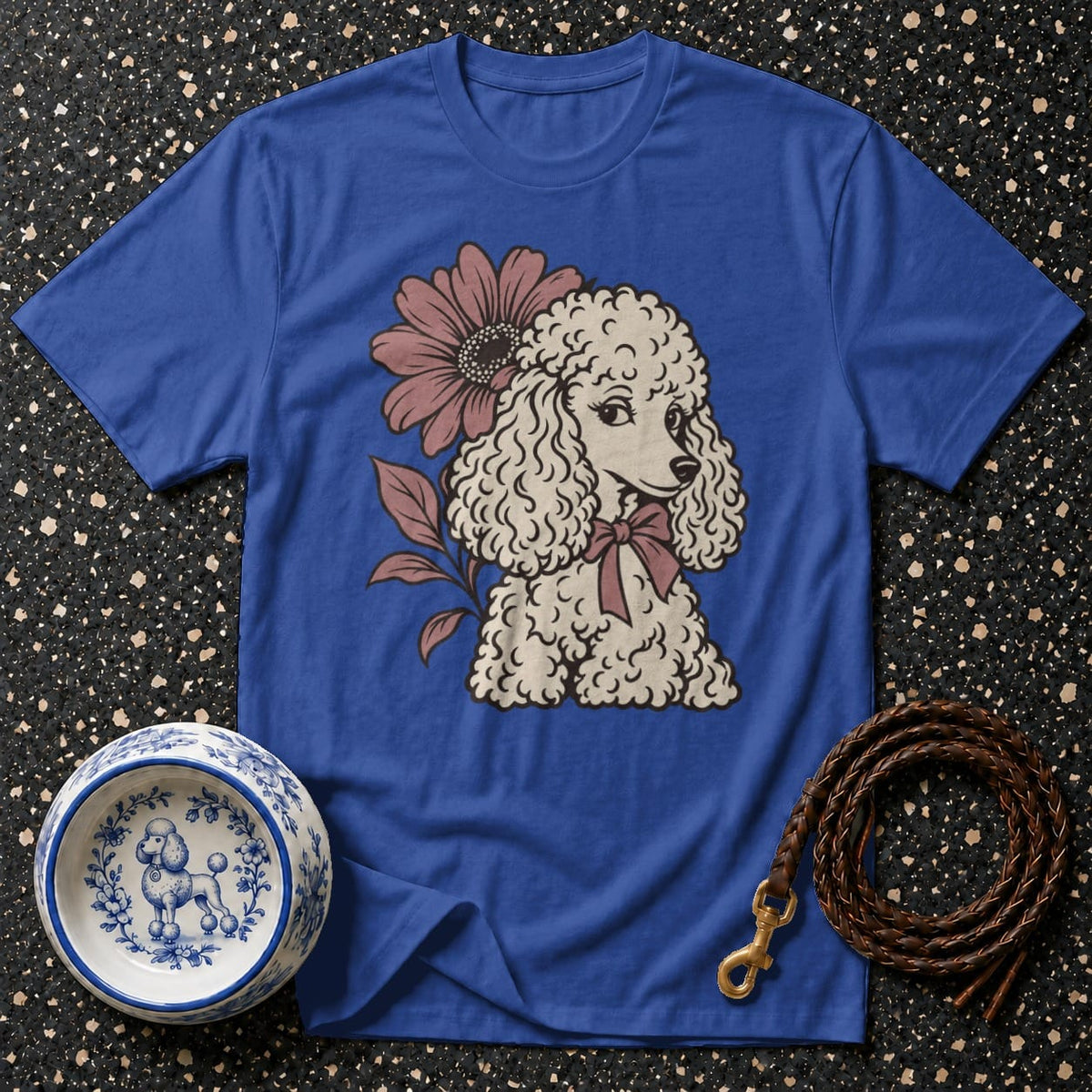 T-shirt Vintage Floral Poodle T-Shirt Poodle Floral T-Shirt | Premium Dog Apparel