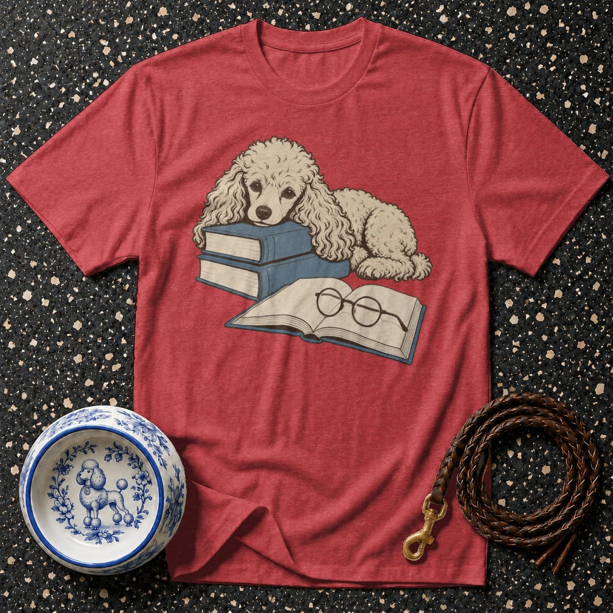 T-shirt Literary Poodle Bookworm T-Shirt Poodle Reading T-Shirt | Bookish Dog Apparel