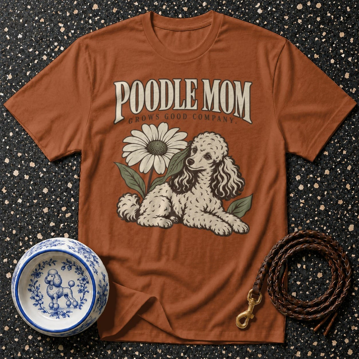 T-shirt Vintage Poodle Mom Floral T-Shirt Poodle Mom T-Shirt | Dog Lover Apparel