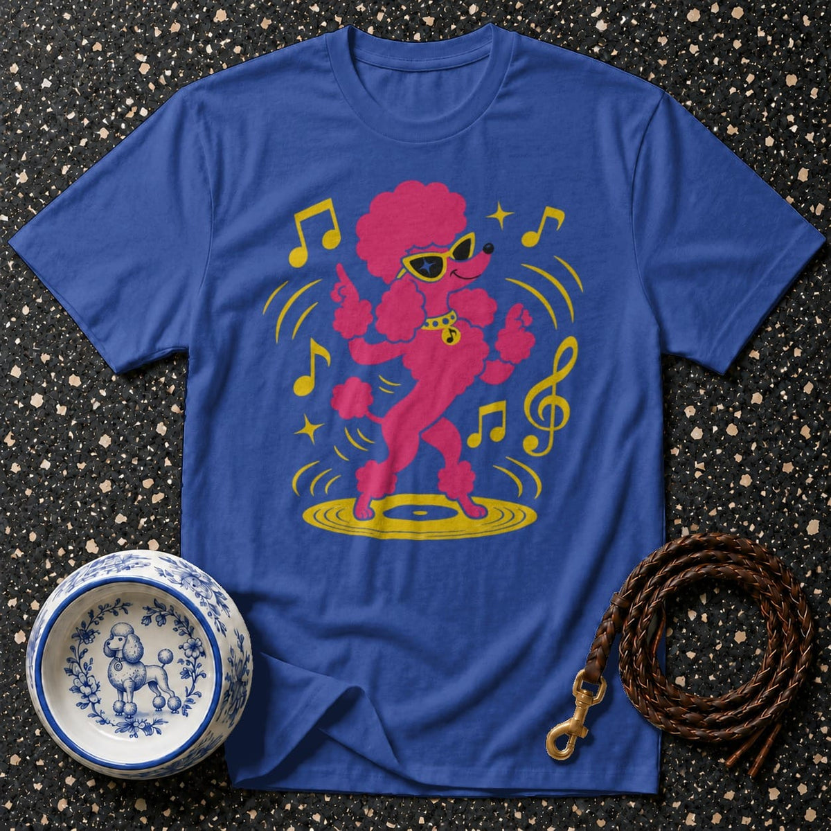T-shirt Groovy Pink Poodle T-Shirt Dancing Poodle T-Shirt | Retro Dog Tee